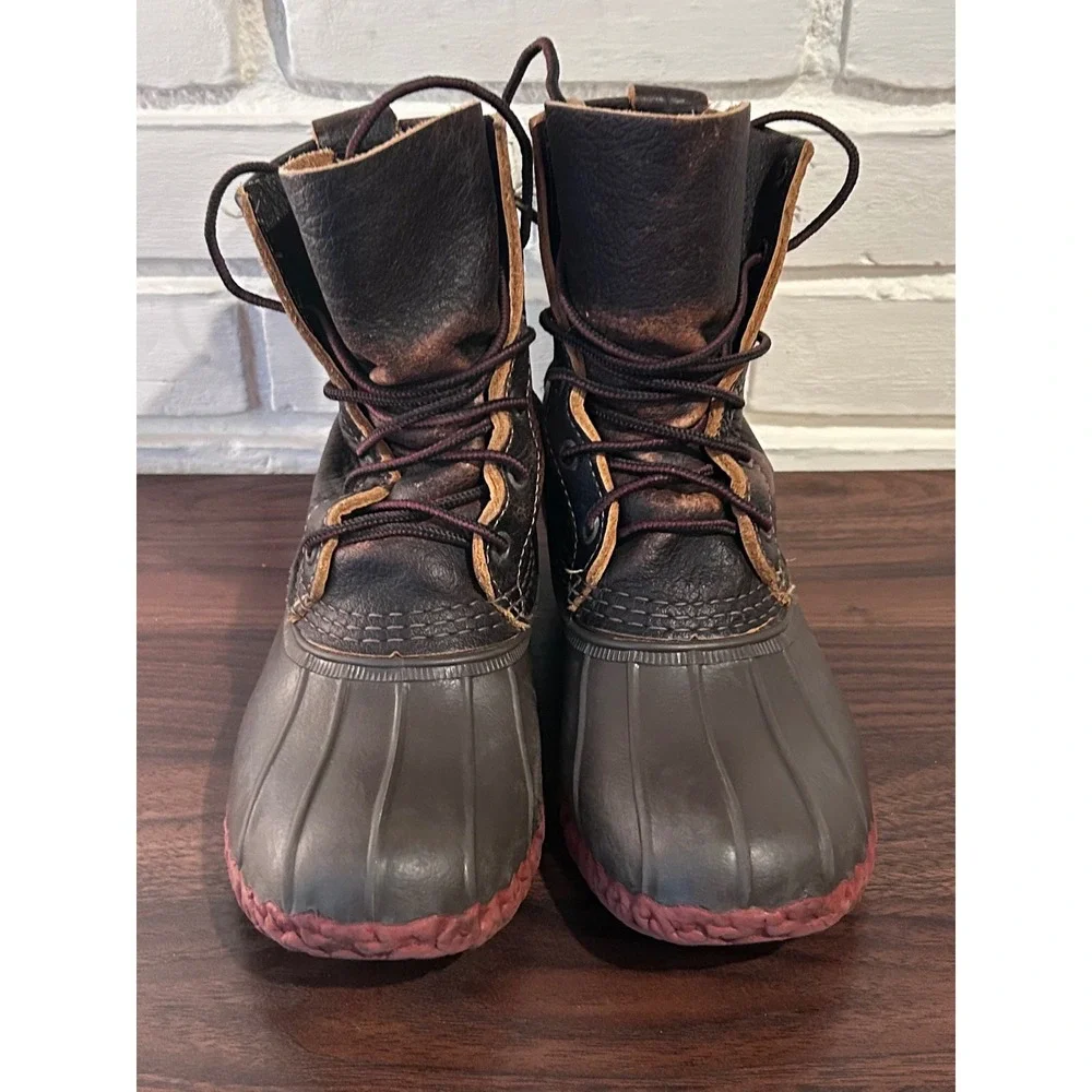 LL Bean Bean Boots Dark Brown Leather Duck Boot Pics for Size Gorpcore Rain Snow